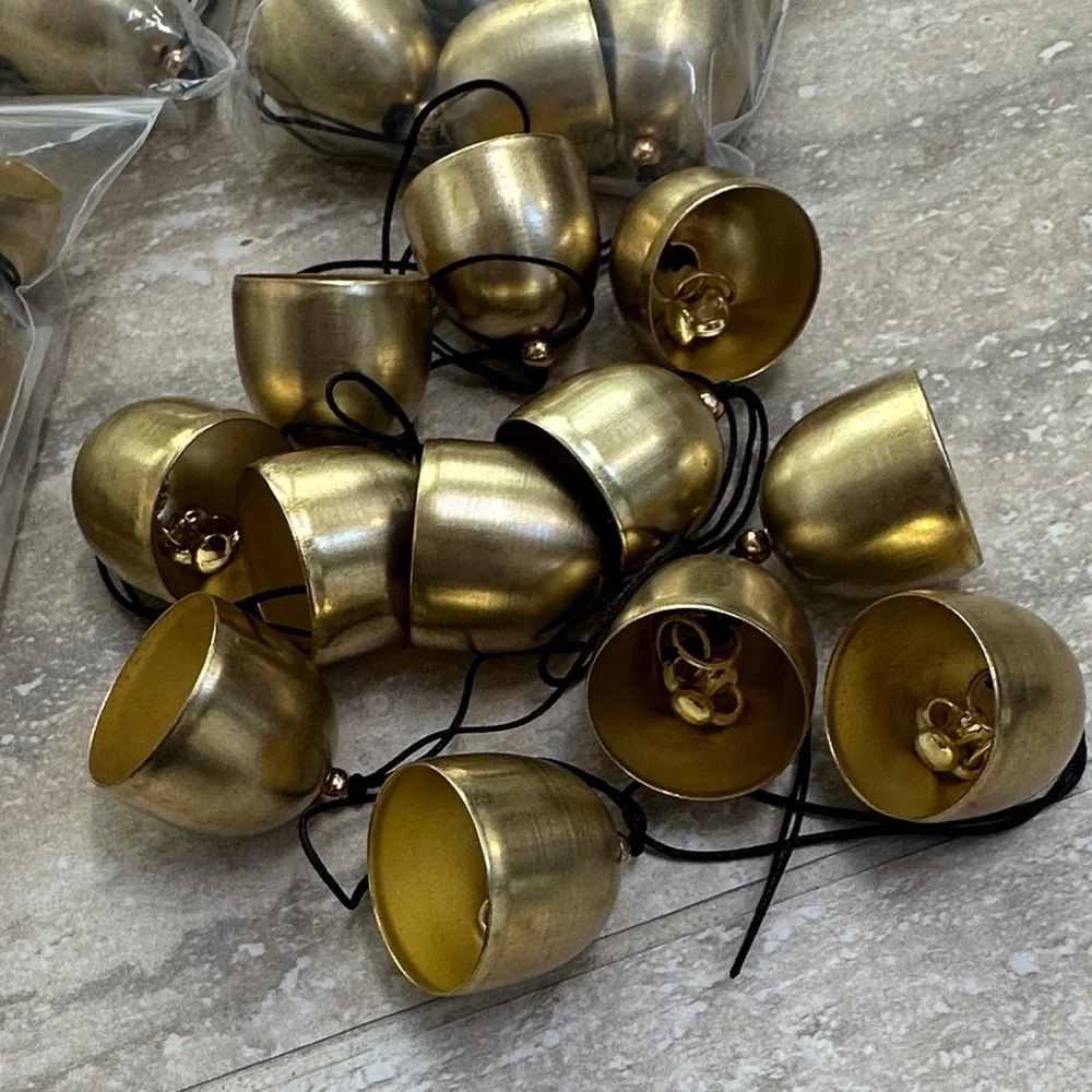 Gold Mini Bells with Black Strings